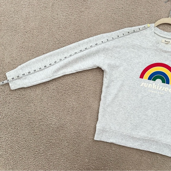 Madewell Sunkissed Beach Club Rainbow Lightweight Spring Sweatshirt - Light Grey - Picture 13 of 15